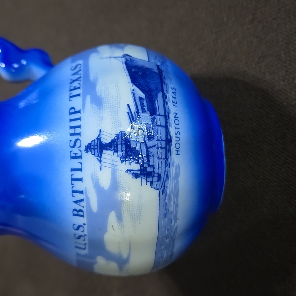 Vintage Souvenir Pitcher San Jacinto Monument U.S.S. Battleship Texas Houston - Picture 4 of 6